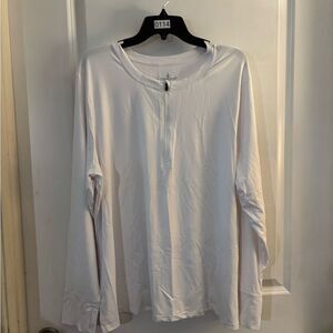 Cuddl Duds Sunwear Half Zip Henley White Long Sleeve Shirt Sz 2X